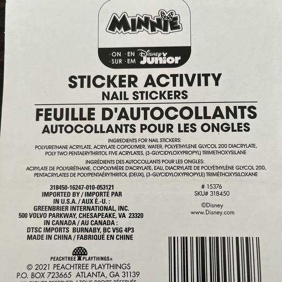 New Minnie Mouse Sticker Activity Nail Stickers - Picture 2 of 2